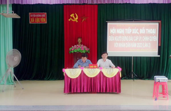 Hội nghị tiếp xúc, đối thoại giữa người đứng đầu cấp ủy, chính quyền xã Lộc Yên với Nhân dân năm 2022 (lần 2)